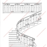 Média réf. 149 (9/9): Rampe d'escalier en fer forgé, style Classique et baroque, modèle Saint Eloi I