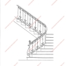 Média réf. 145 (5/9): Rampe d'escalier en fer forgé, style Classique et baroque, modèle Saint Eloi I
