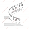 Média réf. 146 (6/9): Rampe d'escalier en fer forgé, style Classique et baroque, modèle Saint Eloi I