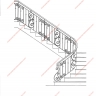 Média réf. 156 (5/12): Rampe d'escalier en fer forgé, style Classique et baroque, modèle Saint Eloi II