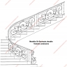 Média réf. 207 (14/15): Rampe d'escalier en fer forgé, style Classique et baroque, modèle Saint Germain et variantes
