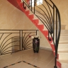Média réf. 257 (4/5): Rampe d'escalier en fer forgé, style Art décoratif, modèle soleil