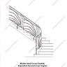 Média réf. 267 (9/12): Rampe d'escalier en fer forgé, style Art décoratif, modèle soleil