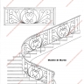 Média réf. 1161 (11/15): Rampe d'escalier en fer forgé, style Classique et baroque, modèle Médaillons Baroque
