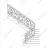 Média réf. 1170 (5/5): Rampe d'escalier en fer forgé, style Classique et baroque, modèle Volutes Baroque