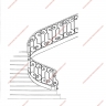 Média réf. 1174 (1/1): Rampe d'escalier en fer forgé, style Classique et baroque, modèle Médaillon Marais