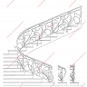Média réf. 298 (1/9): Rampe d'escalier en fer forgé, style Art nouveau, modèle liane