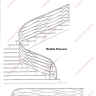 Média réf. 338 (1/1): Rampe d'escalier en fer forgé, style Art nouveau, modèle poissons