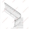 Média réf. 369 (15/18): Rampe d'escalier en fer forgé, style Design fonctionnel, modèle barreaux