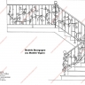 Média réf. 415 (1/2): Rampe d'escalier en fer forgé, style Floral végétal, modèle Bourgogne
