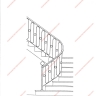 Média réf. 468 (1/3): Rampe d'escalier en fer forgé, style Moyen-âge, modèle Saint Louis