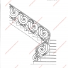 Média réf. 89 (4/11): Rampe d'escalier en fer forgé, style Classique et baroque, modèle Louis XVI et variantes