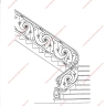 Média réf. 92 (7/11): Rampe d'escalier en fer forgé, style Classique et baroque, modèle Louis XVI et variantes