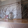 Média réf. 114 (3/5): Rampe d'escalier en fer forgé, style Classique et baroque, modèle médaillon