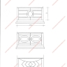 Média réf. 683 (4/6): Appuis de fenêtre en fer forgé, style moderne, modèle motifs variés