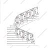 Média réf. 147 (7/9): Rampe d'escalier en fer forgé, style Classique et baroque, modèle Saint Eloi I