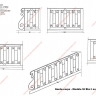 Média réf. 148 (8/9): Rampe d'escalier en fer forgé, style Classique et baroque, modèle Saint Eloi I