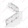Média réf. 141 (1/9): Rampe d'escalier en fer forgé, style Classique et baroque, modèle Saint Eloi I