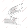 Média réf. 142 (2/9): Rampe d'escalier en fer forgé, style Classique et baroque, modèle Saint Eloi I