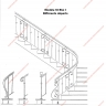 Média réf. 143 (3/9): Rampe d'escalier en fer forgé, style Classique et baroque, modèle Saint Eloi I