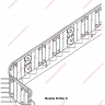 Média réf. 152 (1/12): Rampe d'escalier en fer forgé, style Classique et baroque, modèle Saint Eloi II