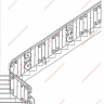 Média réf. 154 (3/12): Rampe d'escalier en fer forgé, style Classique et baroque, modèle Saint Eloi II