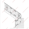 Média réf. 155 (4/12): Rampe d'escalier en fer forgé, style Classique et baroque, modèle Saint Eloi II
