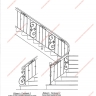 Média réf. 157 (6/12): Rampe d'escalier en fer forgé, style Classique et baroque, modèle Saint Eloi II