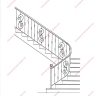 Média réf. 158 (7/12): Rampe d'escalier en fer forgé, style Classique et baroque, modèle Saint Eloi II