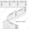 Média réf. 159 (8/12): Rampe d'escalier en fer forgé, style Classique et baroque, modèle Saint Eloi II