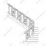 Média réf. 160 (9/12): Rampe d'escalier en fer forgé, style Classique et baroque, modèle Saint Eloi II