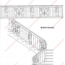 Média réf. 161 (10/12): Rampe d'escalier en fer forgé, style Classique et baroque, modèle Saint Eloi II