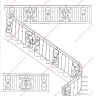 Média réf. 162 (11/12): Rampe d'escalier en fer forgé, style Classique et baroque, modèle Saint Eloi II