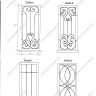 Média réf. 729 (4/9): Grille de défense en fer forgé, style traditionnel, modèle Barreaux volutes 1