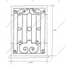 Média réf. 730 (5/9): Grille de défense en fer forgé, style traditionnel, modèle Barreaux volutes 1