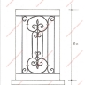 Média réf. 732 (7/9): Grille de défense en fer forgé, style traditionnel, modèle Barreaux volutes 1