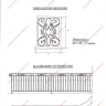 Média réf. 744 (9/12): Grille de défense en fer forgé, style traditionnel, modèle Médaillon 1