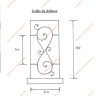 Média réf. 745 (10/12): Grille de défense en fer forgé, style traditionnel, modèle Médaillon 1