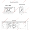 Média réf. 751 (1/2): Grille de défense en fer forgé, style traditionnel, modèle Médaillon Louis XVI