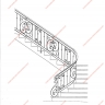 Média réf. 168 (4/6): Rampe d'escalier en fer forgé, style Classique et baroque, modèle Saint Eloi III