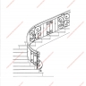 Média réf. 170 (6/6): Rampe d'escalier en fer forgé, style Classique et baroque, modèle Saint Eloi III