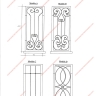 Média réf. 760 (1/2): Grille de défense en fer forgé, style moderne, modèle Anneaux croisés