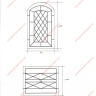 Média réf. 764 (2/3): Grille de défense en fer forgé, style moderne, modèle Croisillons