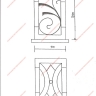 Média réf. 774 (2/2): Grille de défense en fer forgé, style moderne, modèle Nouille 2