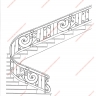 Média réf. 183 (1/2): Rampe d'escalier en fer forgé, style Classique et baroque, modèle Saint Eloi IV