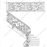 Média réf. 194 (1/15): Rampe d'escalier en fer forgé, style Classique et baroque, modèle Saint Germain et variantes