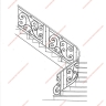 Média réf. 197 (4/15): Rampe d'escalier en fer forgé, style Classique et baroque, modèle Saint Germain et variantes