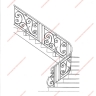 Média réf. 199 (6/15): Rampe d'escalier en fer forgé, style Classique et baroque, modèle Saint Germain et variantes