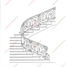 Média réf. 204 (11/15): Rampe d'escalier en fer forgé, style Classique et baroque, modèle Saint Germain et variantes