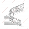 Média réf. 205 (12/15): Rampe d'escalier en fer forgé, style Classique et baroque, modèle Saint Germain et variantes